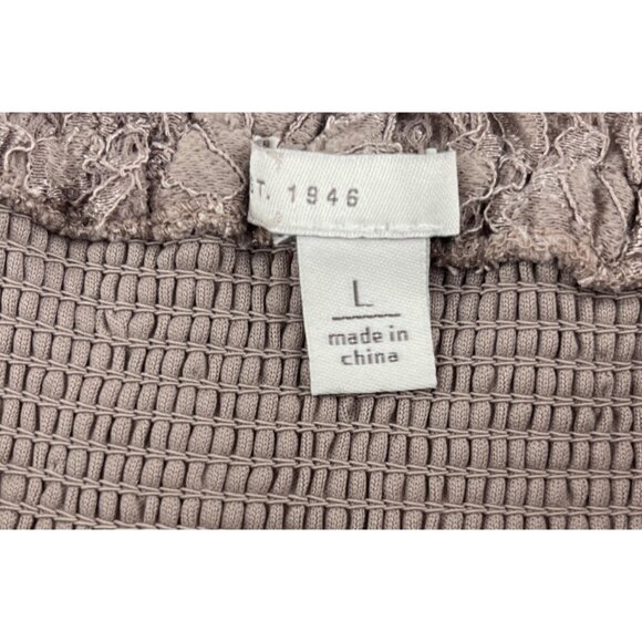 Cato Womens Lace Blouse size large Floral Pattern Taupe Loose Fit - Picture 3 of 5